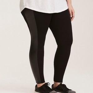 Torrid Faux Leather Stripe Leggings